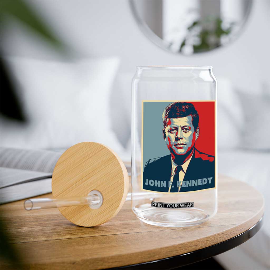 John F Kennedy Glass Can American President History US Presidential Leader TS14 Print Your Wear