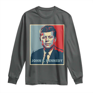 John F Kennedy Long Sleeve Shirt American President History US Presidential Leader TS14 Dark Heather Print Your Wear