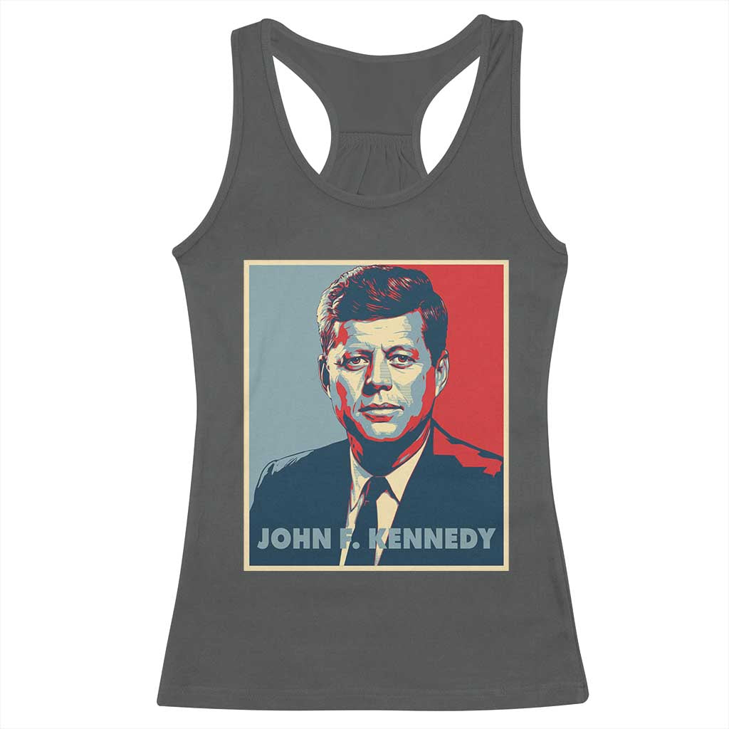 John F Kennedy Racerback Tank Top American President History US Presidential Leader TS14 Dark Heather Print Your Wear