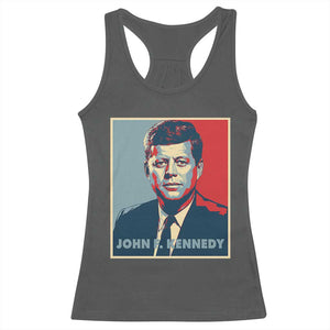 John F Kennedy Racerback Tank Top American President History US Presidential Leader TS14 Dark Heather Print Your Wear