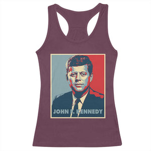 John F Kennedy Racerback Tank Top American President History US Presidential Leader TS14 Maroon Print Your Wear