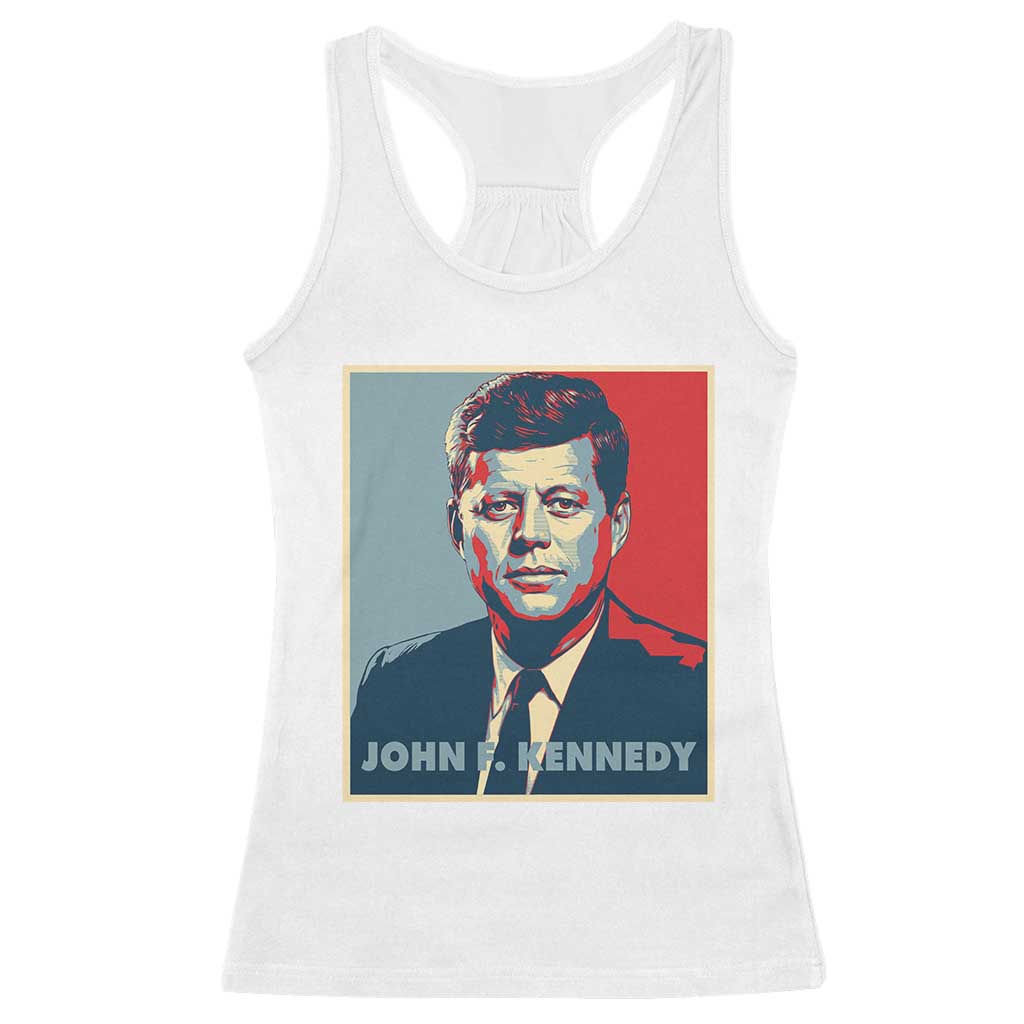 John F Kennedy Racerback Tank Top American President History US Presidential Leader TS14 White Print Your Wear