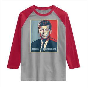 John F Kennedy Raglan Shirt American President History US Presidential Leader TS14 Sport Gray Red Print Your Wear
