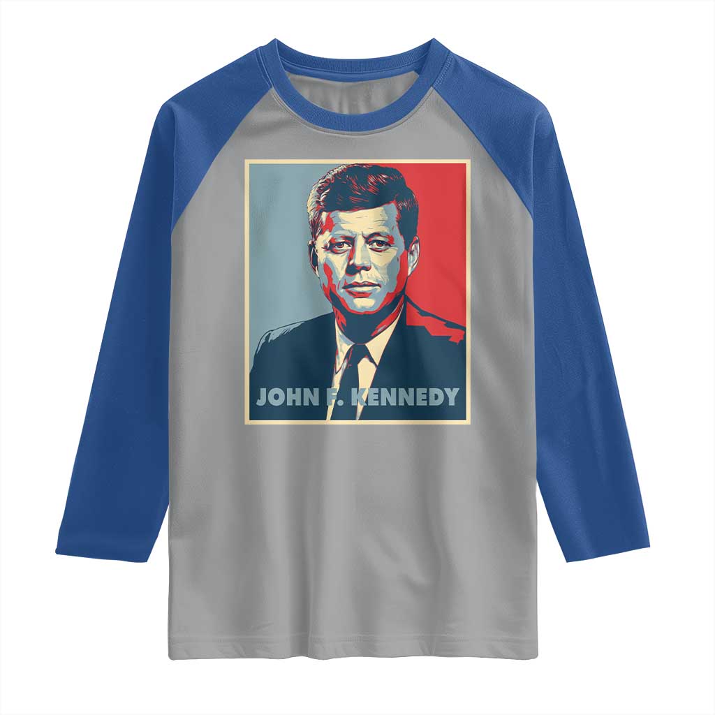 John F Kennedy Raglan Shirt American President History US Presidential Leader TS14 Sport Gray Royal Print Your Wear