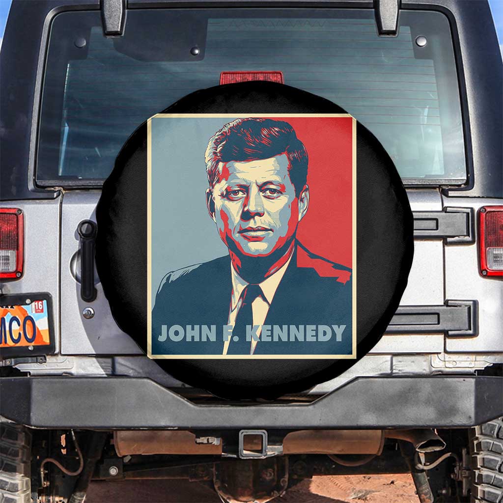 John F Kennedy Spare Tire Cover American President History US Presidential Leader TS14 No hole Black Print Your Wear