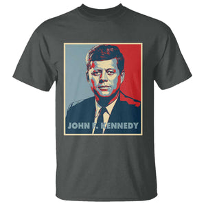 John F Kennedy T Shirt American President History US Presidential Leader TS14 Dark Heather Print Your Wear