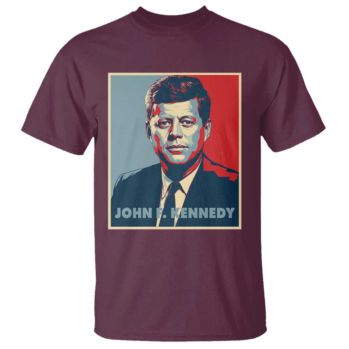 John F Kennedy T Shirt American President History US Presidential Leader TS14 Maroon Print Your Wear