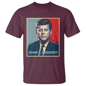 John F Kennedy T Shirt American President History US Presidential Leader TS14 Maroon Print Your Wear