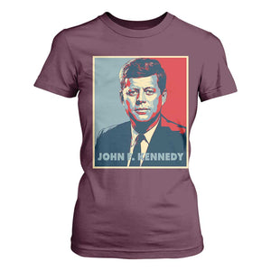 John F Kennedy T Shirt For Women American President History US Presidential Leader TS14 Maroon Print Your Wear