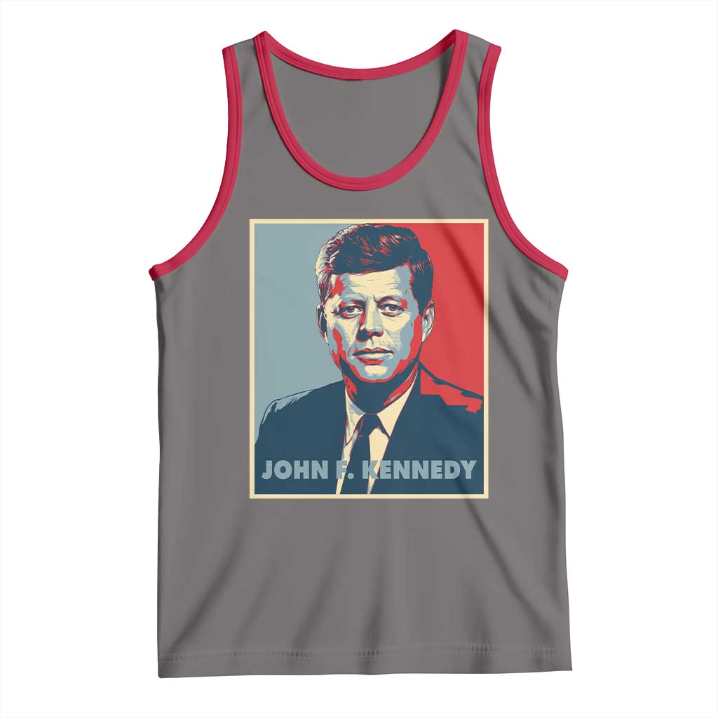 John F Kennedy Tank Top American President History US Presidential Leader TS14 Deep Heather Red Print Your Wear