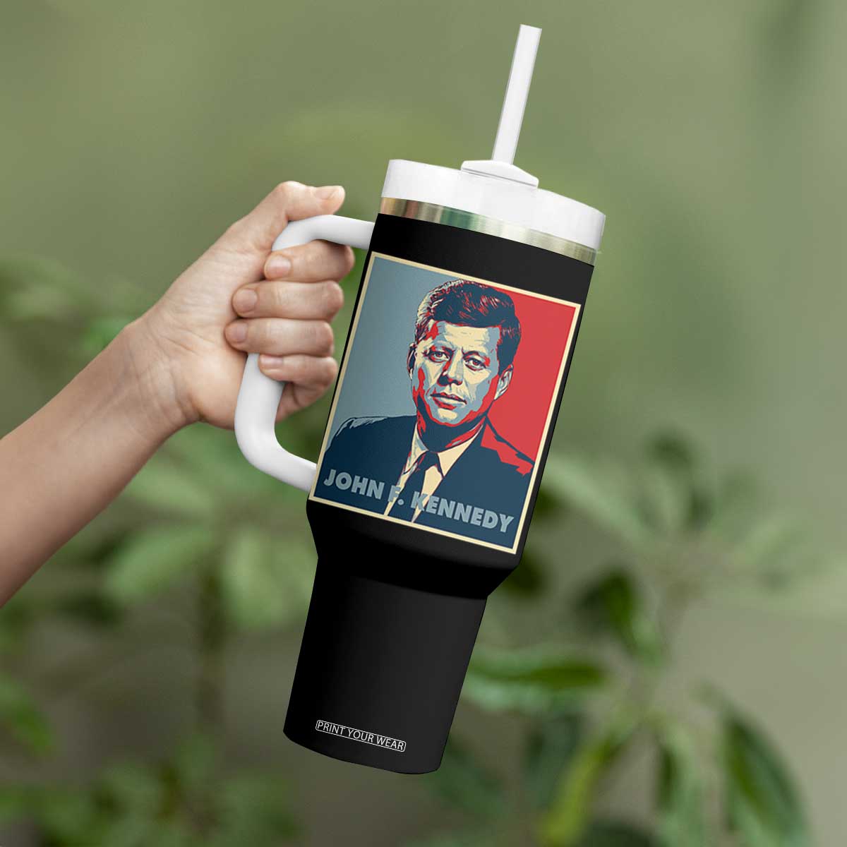 John F Kennedy Tumbler With Handle American President History US Presidential Leader TS14 Print Your Wear