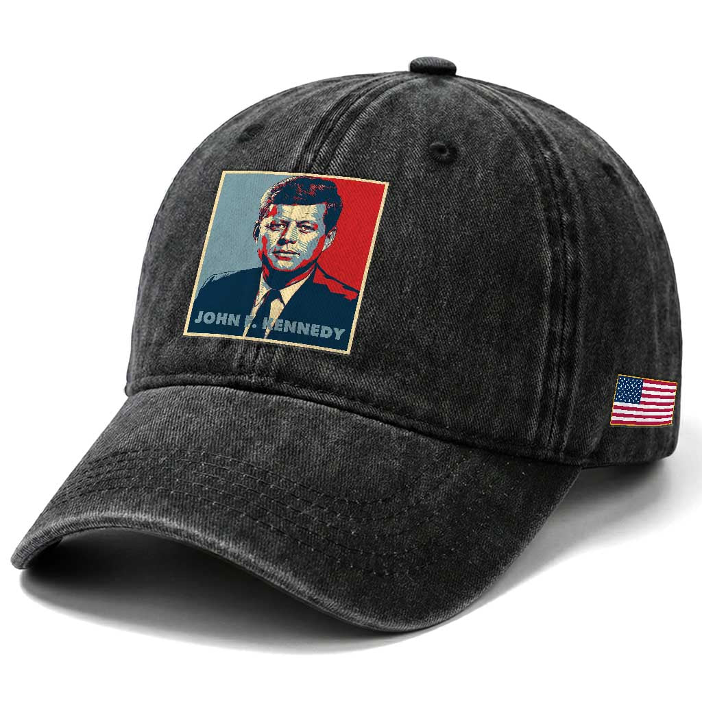 John F Kennedy Washed Cotton Baseball Cap American President History US Presidential Leader TS14 Print Your Wear