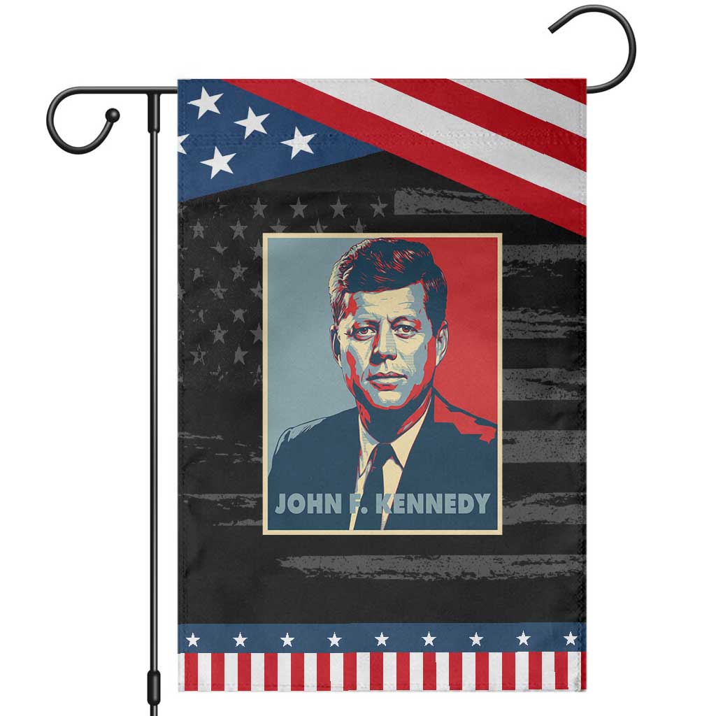 John F Kennedy Garden Flag American President History US Presidential Leader TS14 Distressed Black Blue Print Your Wear