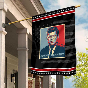 John F Kennedy Garden Flag American President History US Presidential Leader TS14 Distressed Black Red Print Your Wear