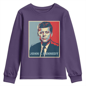 John F Kennedy Youth Sweatshirt American President History US Presidential Leader TS14 Purple Print Your Wear