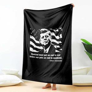 John F Kennedy Quote Throw Blanket American Flag US President TS14 Print Your Wear