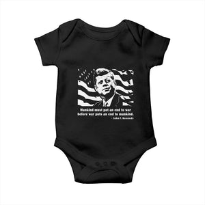 John F Kennedy Quote Baby Onesie American Flag US President TS14 Black Print Your Wear