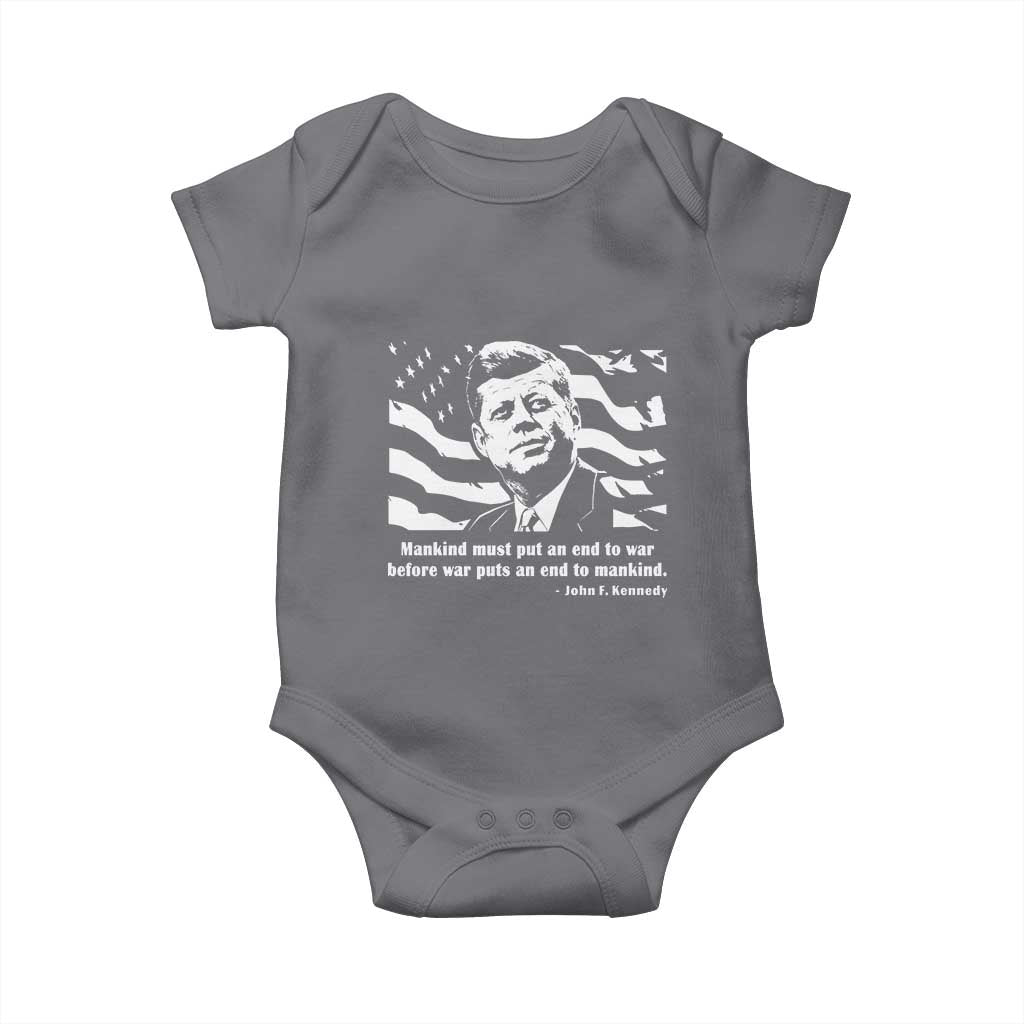 John F Kennedy Quote Baby Onesie American Flag US President TS14 Charcoal Print Your Wear