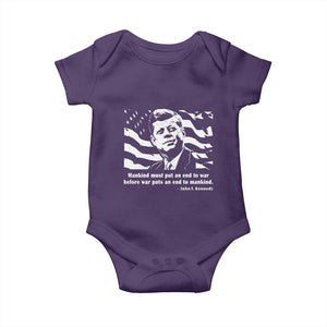 John F Kennedy Quote Baby Onesie American Flag US President TS14 Purple Print Your Wear