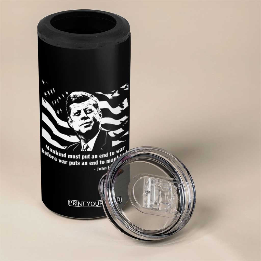John F Kennedy Quote 4 in 1 Can Cooler Tumbler American Flag US President TS14 Print Your Wear