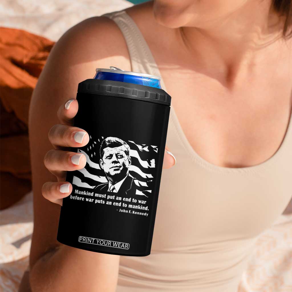John F Kennedy Quote 4 in 1 Can Cooler Tumbler American Flag US President TS14 Print Your Wear