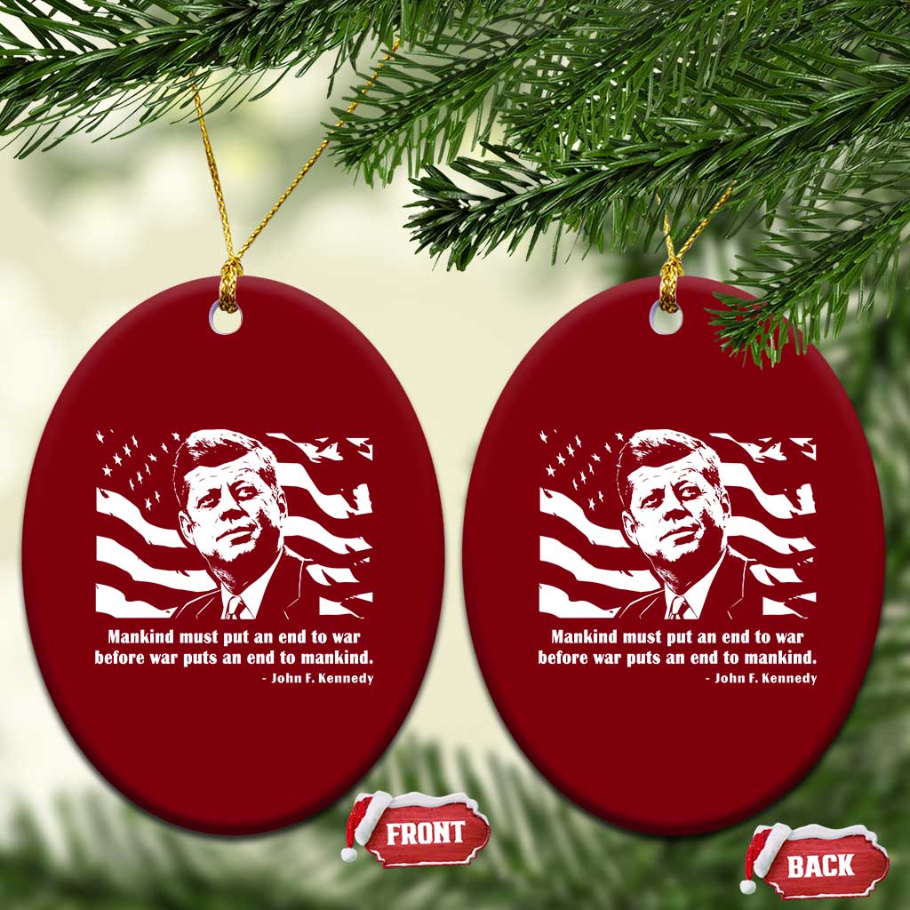 John F Kennedy Quote Ceramic Ornament American Flag US President TS14 Print Your Wear
