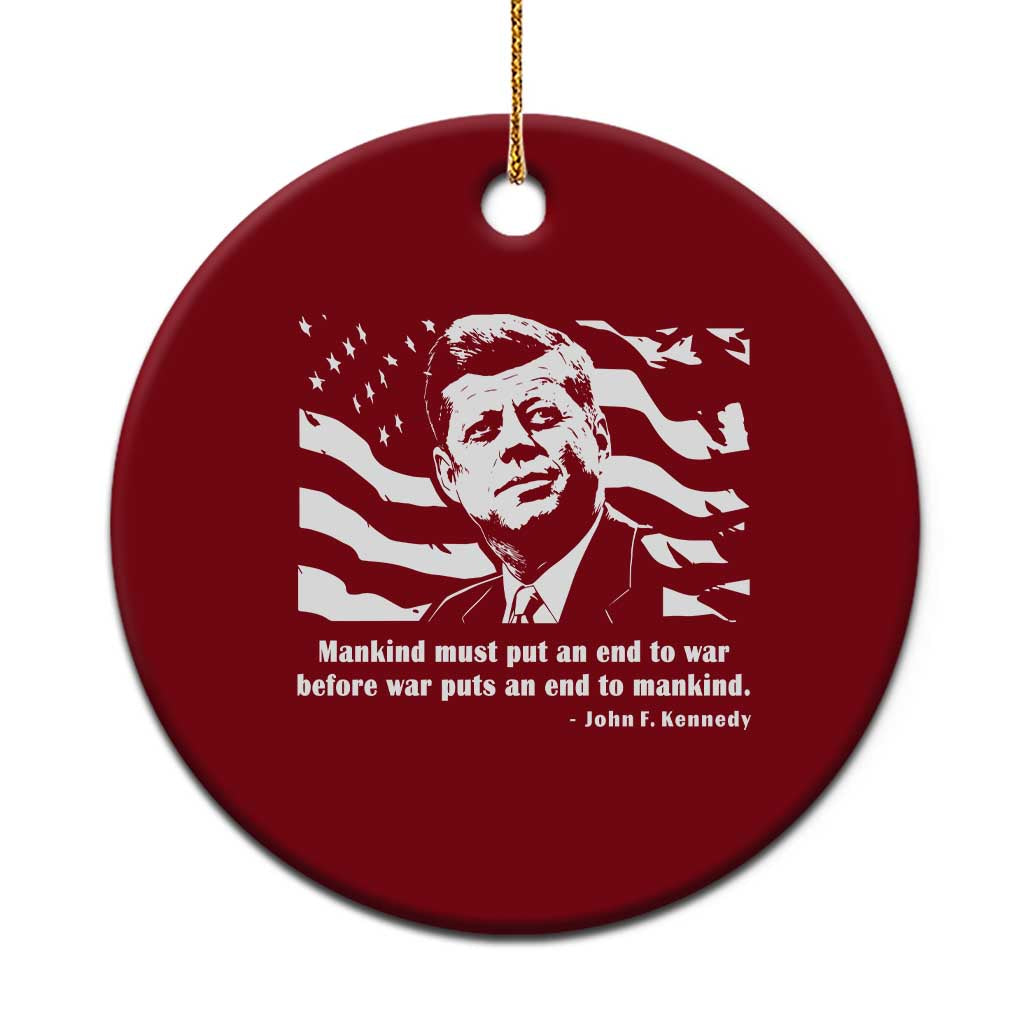 John F Kennedy Quote Ceramic Ornament American Flag US President TS14 1pc Red Print Your Wear