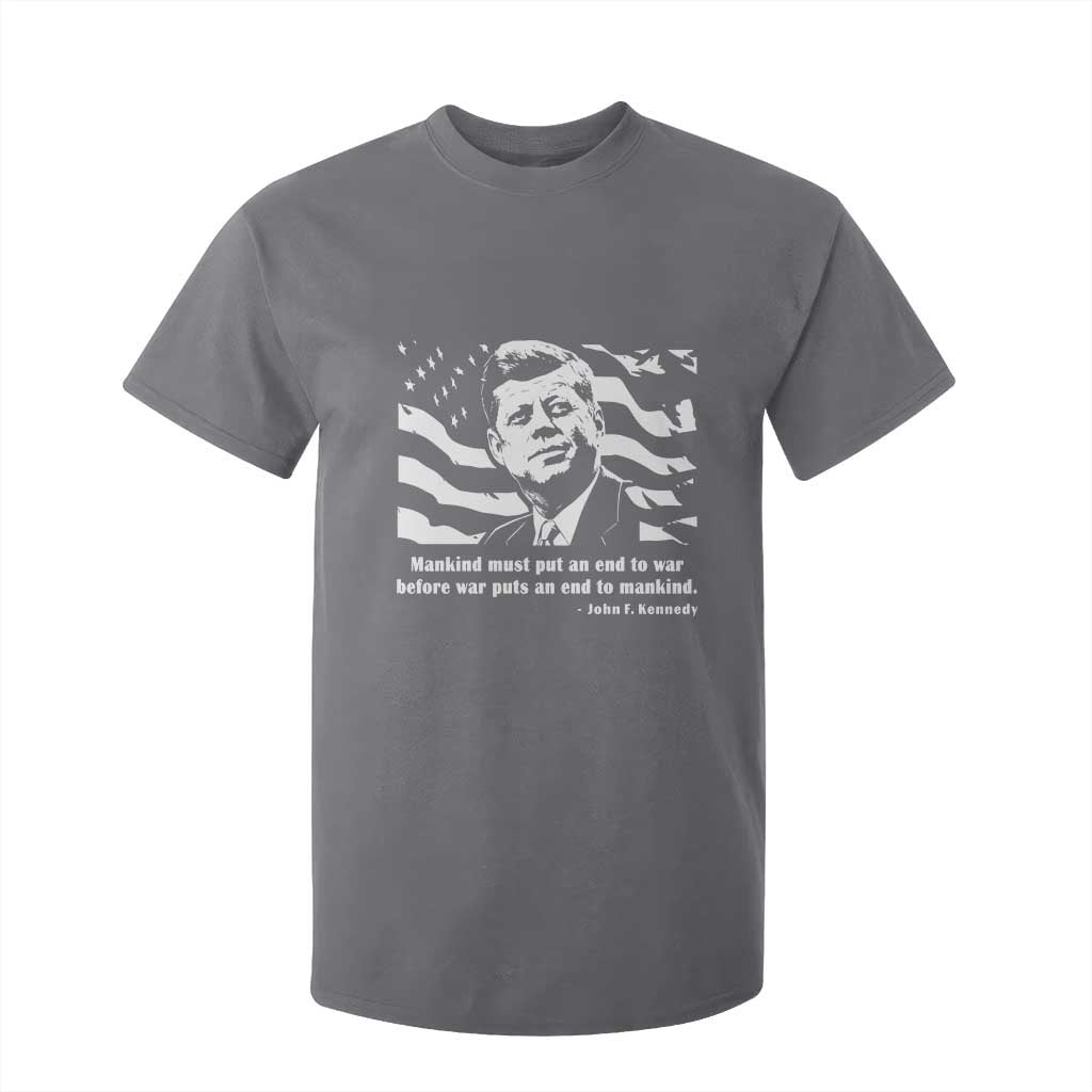 John F Kennedy Quote T Shirt For Kid American Flag US President TS14 Charcoal Print Your Wear