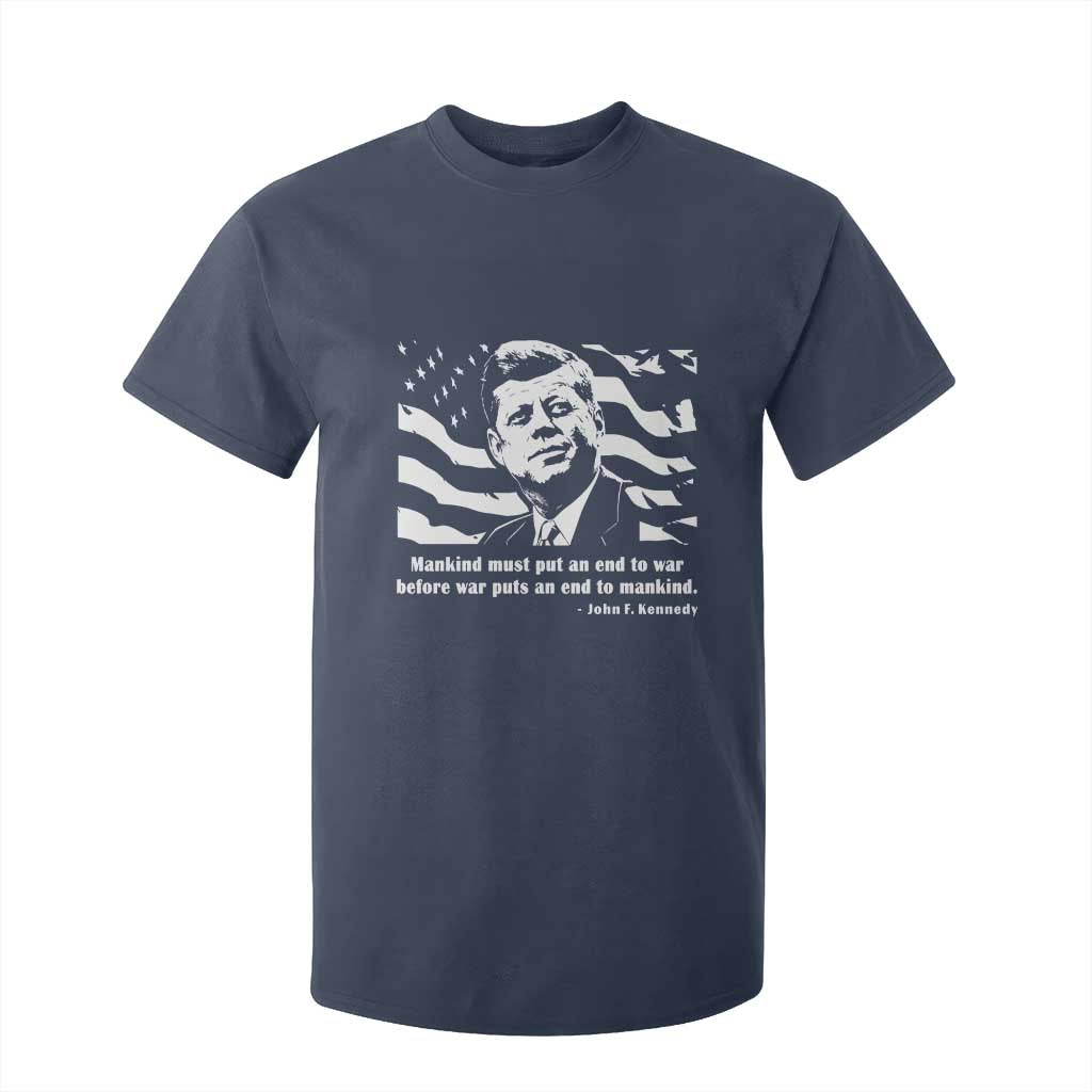 John F Kennedy Quote T Shirt For Kid American Flag US President TS14 Navy Print Your Wear