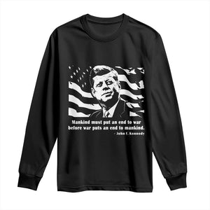 John F Kennedy Quote Long Sleeve Shirt American Flag US President TS14 Black Print Your Wear
