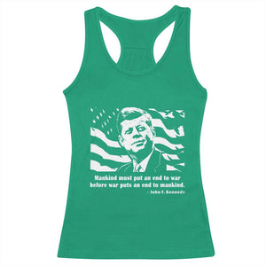 John F Kennedy Quote Racerback Tank Top American Flag US President TS14 Irish Green Print Your Wear