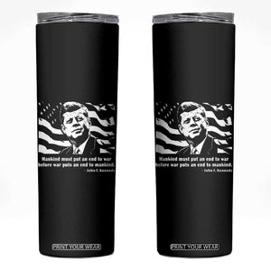 John F Kennedy Quote Skinny Tumbler American Flag US President TS14 Black Print Your Wear