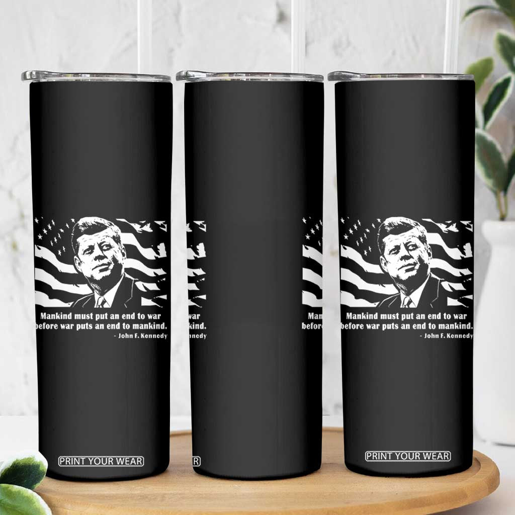 John F Kennedy Quote Skinny Tumbler American Flag US President TS14 Print Your Wear