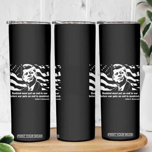John F Kennedy Quote Skinny Tumbler American Flag US President TS14 Print Your Wear