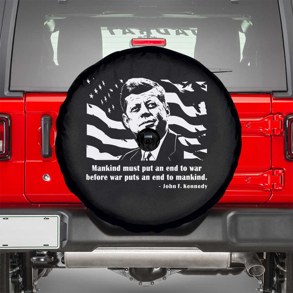 John F Kennedy Quote Spare Tire Cover American Flag US President TS14 Black Print Your Wear