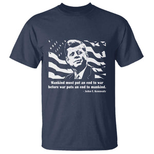 John F Kennedy Quote T Shirt American Flag US President TS14 Navy Print Your Wear