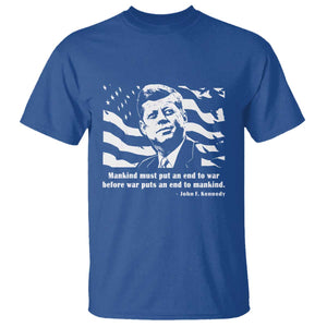 John F Kennedy Quote T Shirt American Flag US President TS14 Royal Blue Print Your Wear