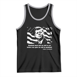 John F Kennedy Quote Tank Top American Flag US President TS14 Black Athletic Heather Print Your Wear