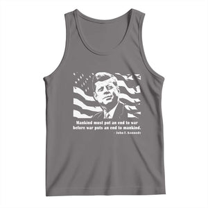 John F Kennedy Quote Tank Top American Flag US President TS14 Deep Heather Print Your Wear