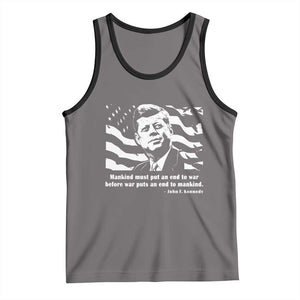 John F Kennedy Quote Tank Top American Flag US President TS14 Deep Heather Black Print Your Wear