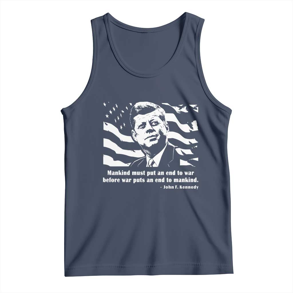 John F Kennedy Quote Tank Top American Flag US President TS14 Navy Print Your Wear