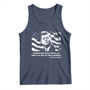 John F Kennedy Quote Tank Top American Flag US President TS14 Navy Print Your Wear