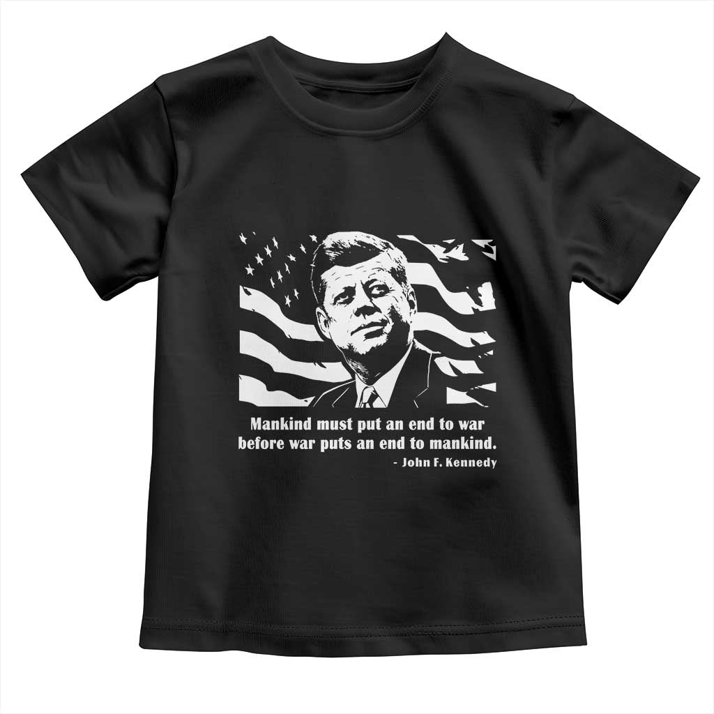 John F Kennedy Quote Toddler T Shirt American Flag US President TS14 Black Print Your Wear