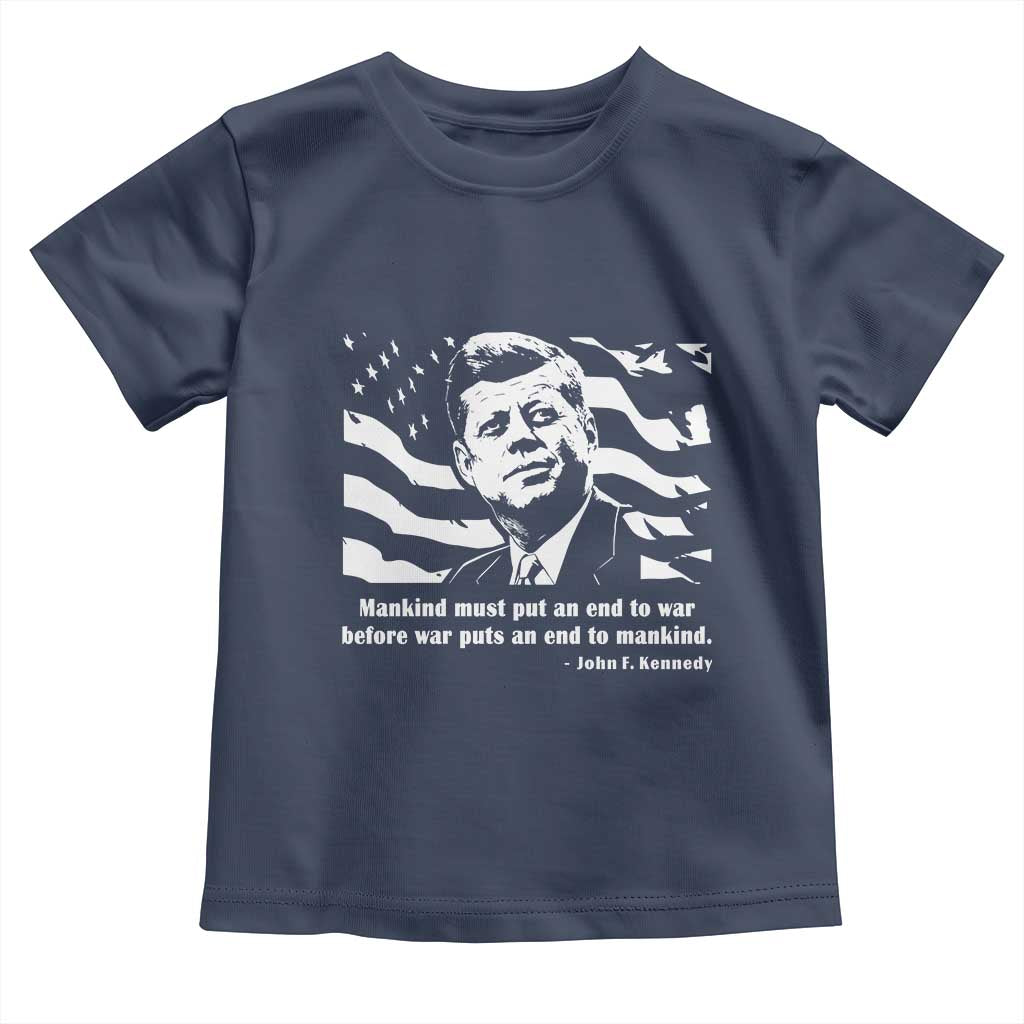 John F Kennedy Quote Toddler T Shirt American Flag US President TS14 Navy Print Your Wear