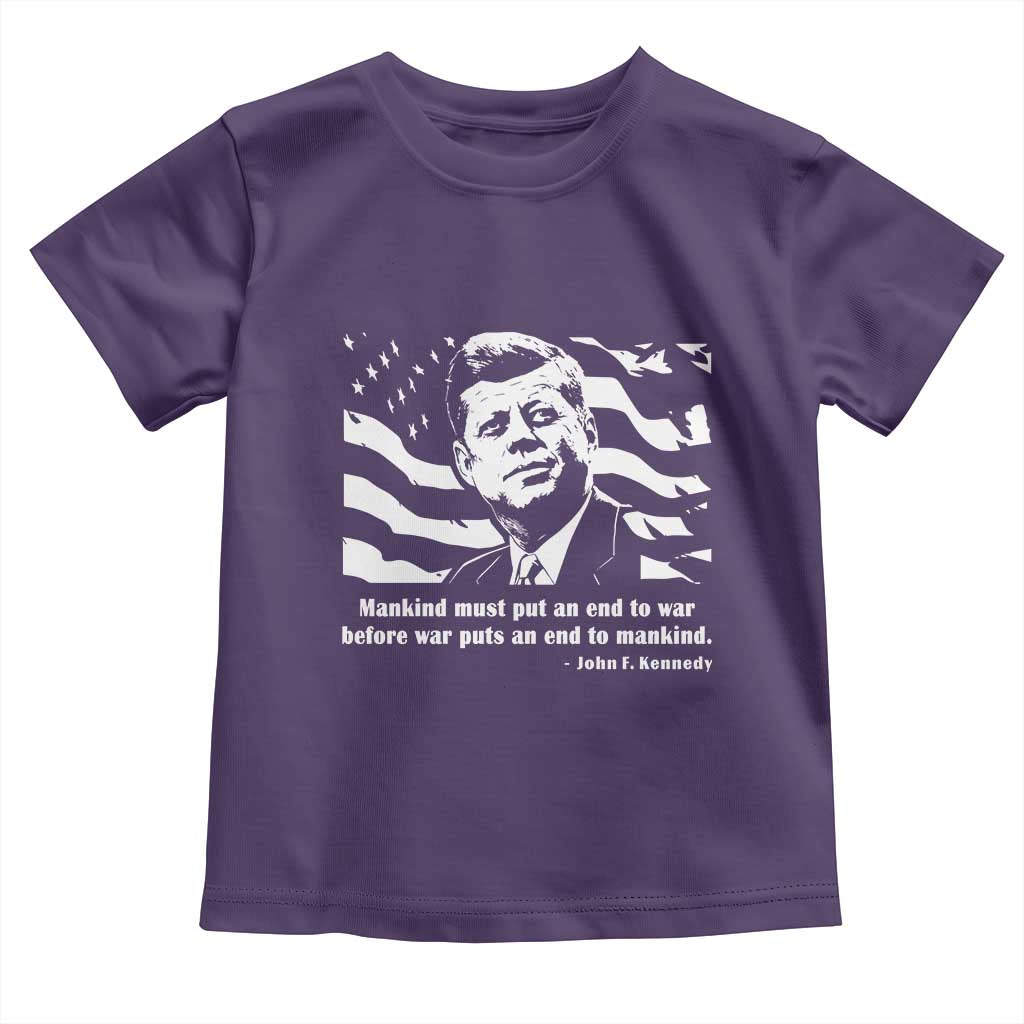 John F Kennedy Quote Toddler T Shirt American Flag US President TS14 Purple Print Your Wear