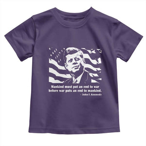 John F Kennedy Quote Toddler T Shirt American Flag US President TS14 Purple Print Your Wear