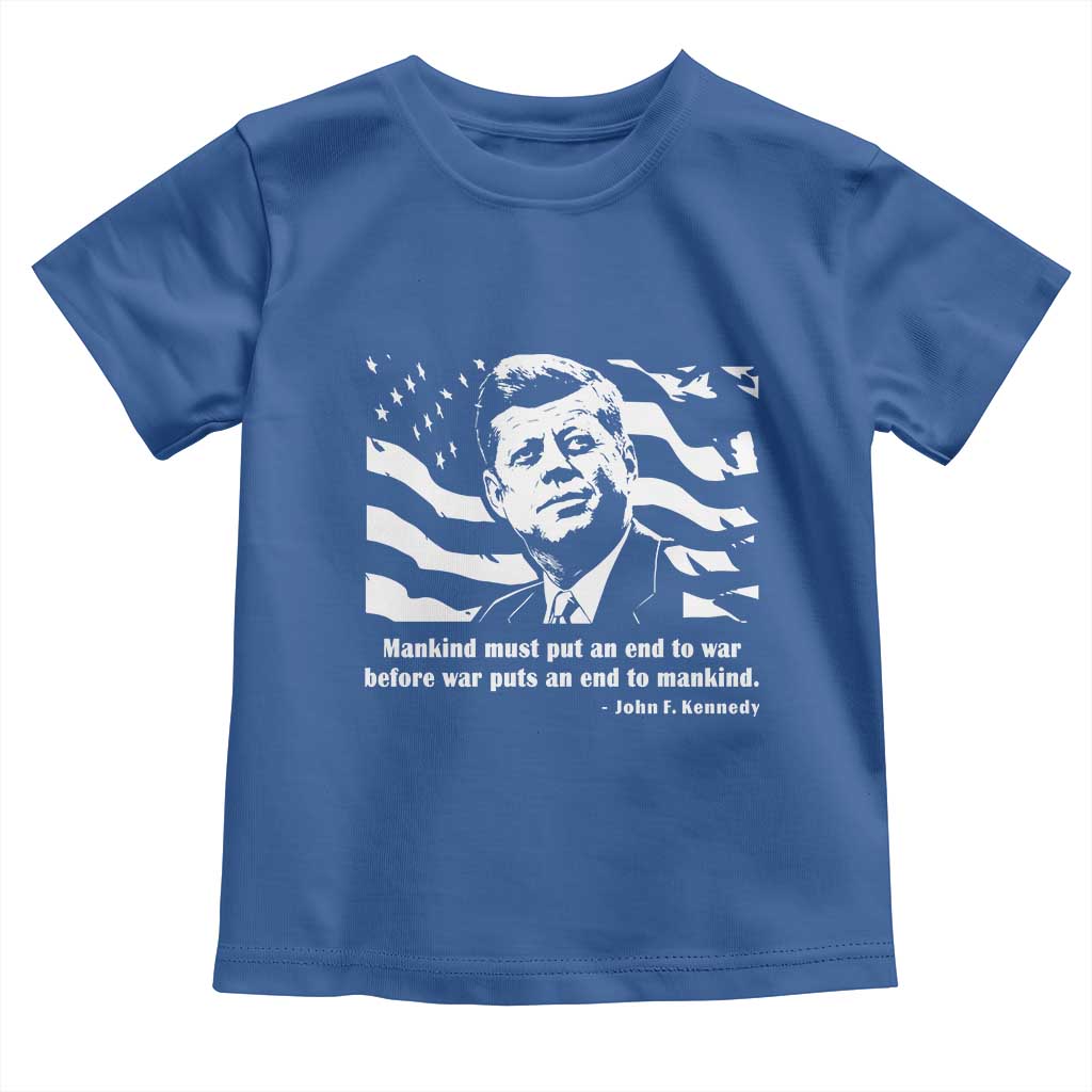John F Kennedy Quote Toddler T Shirt American Flag US President TS14 Royal Blue Print Your Wear