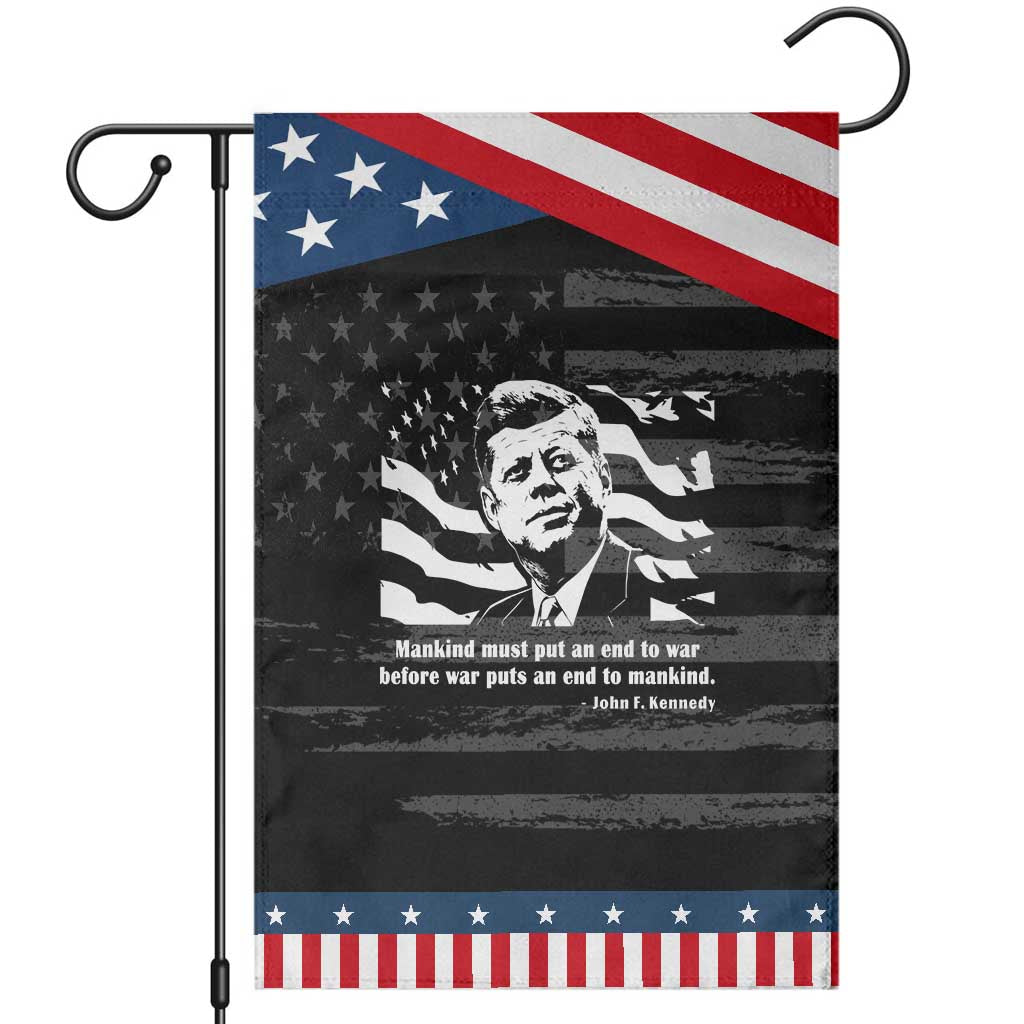 John F Kennedy Quote Garden Flag American Flag US President TS14 Distressed Black Blue Print Your Wear