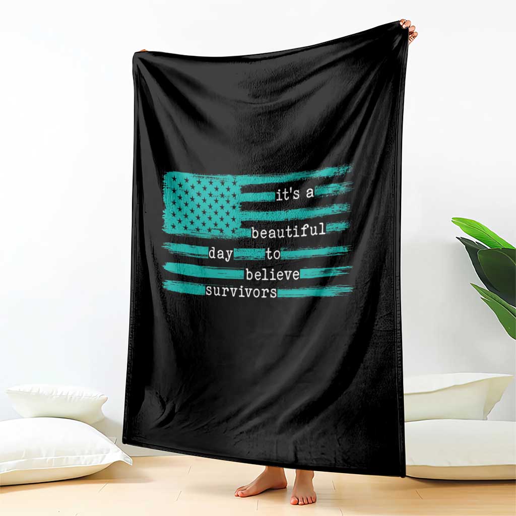 Sexual Assault Awareness Throw Blanket It's a Beautiful Day To Believe Survivors TS14 Print Your Wear