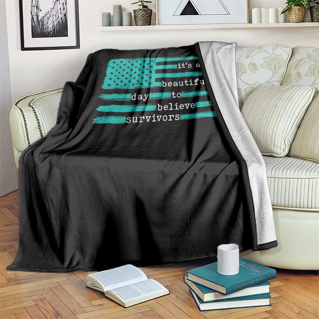 Sexual Assault Awareness Throw Blanket It's a Beautiful Day To Believe Survivors TS14 Print Your Wear